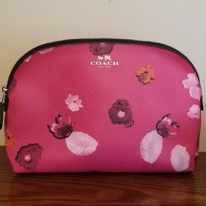 Coach Hot Pink Floral Cosmetic Zip Case